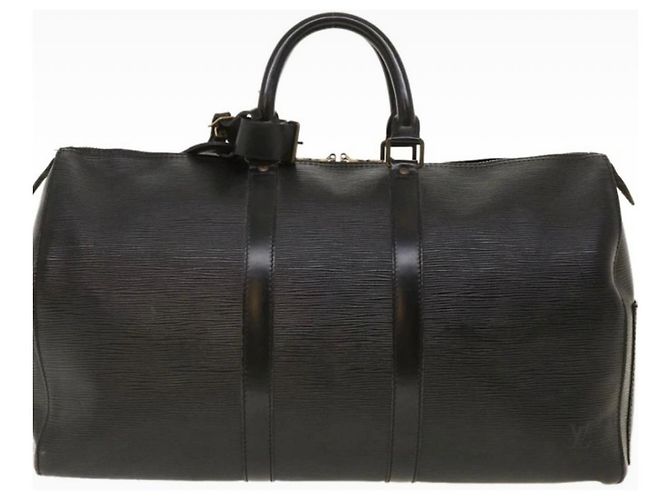 Louis Vuitton Keepall 45 Pelle Epi Nero - vista 2