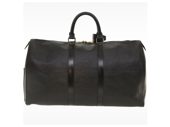 Louis Vuitton Keepall 45 Pelle Epi Nero - vista 3