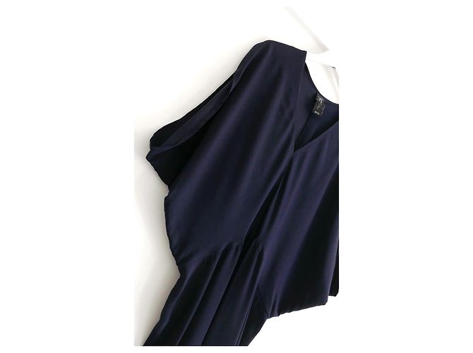 Zero+ Maria Cornejo Reni Seiden-Maxikleid Marineblau - Ansicht 4