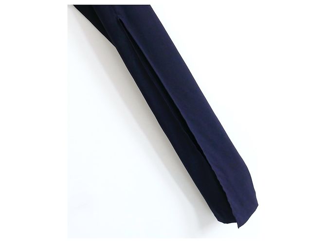 Zero+ Maria Cornejo Reni Seiden-Maxikleid Marineblau - Ansicht 6