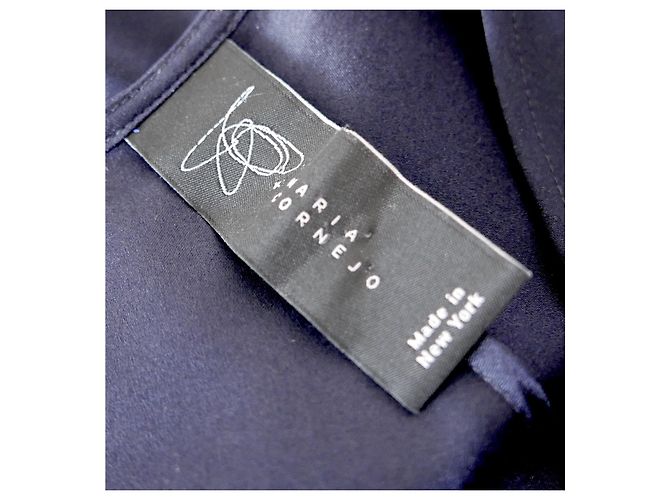 Zero+ Maria Cornejo Reni Seiden-Maxikleid Marineblau - Ansicht 7