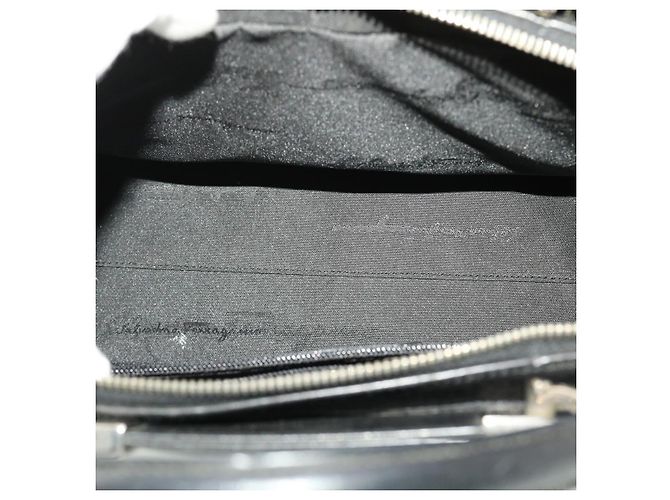 Salvatore Ferragamo Borsa a Mano Pelle Nera Auth cl501 Nero - vista 11