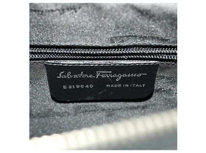 Salvatore Ferragamo Borsa a Mano Pelle Nera Auth cl501 Nero - vista 19