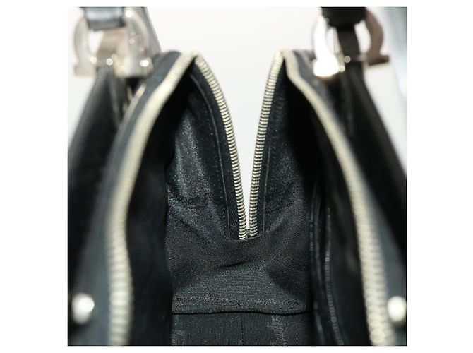 Salvatore Ferragamo Borsa a Mano Pelle Nera Auth cl501 Nero - vista 20