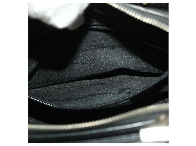 Salvatore Ferragamo Borsa a Mano Pelle Nera Auth cl501 Nero - vista 22