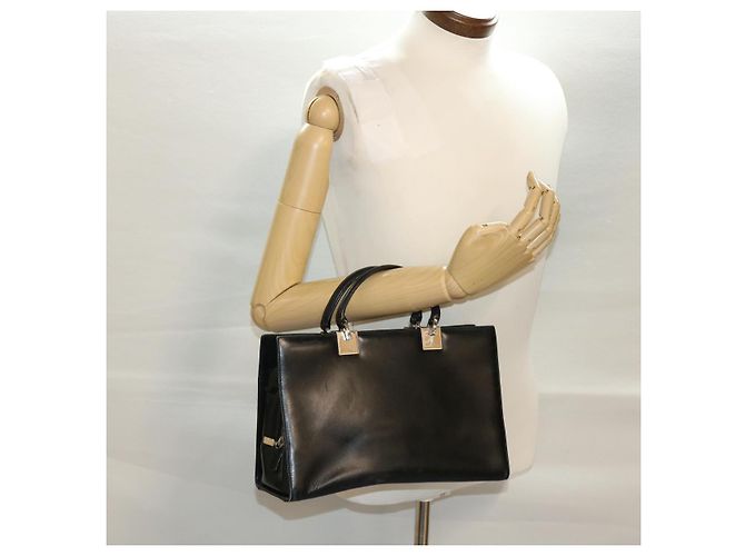 Salvatore Ferragamo Borsa a Mano Pelle Nera Auth cl501 Nero - vista 23