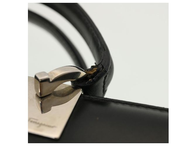 Salvatore Ferragamo Borsa a Mano Pelle Nera Auth cl501 Nero - vista 9