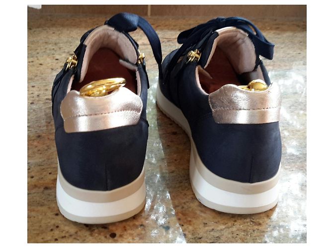 Autre Marque Sneakers Gabor blu navy e oro in nubuck - vista 2