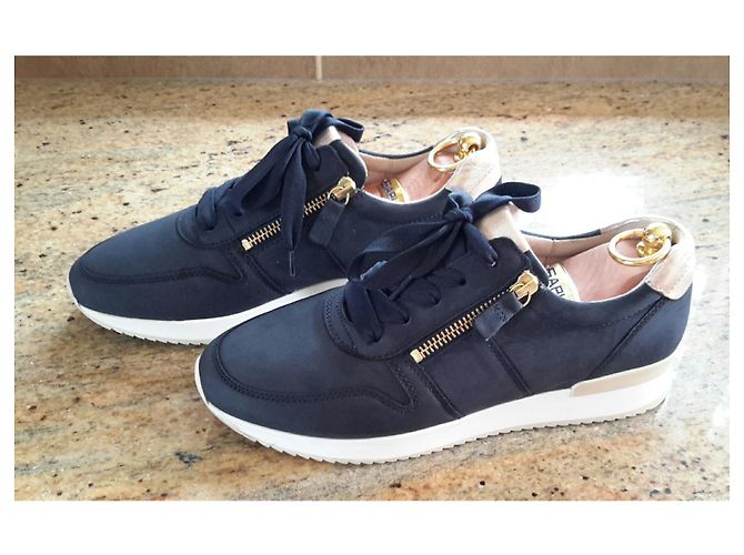 Autre Marque Sneakers Gabor blu navy e oro in nubuck - vista 3