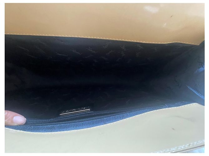 Borsa Yves Saint Laurent beige in vernice - vista 4