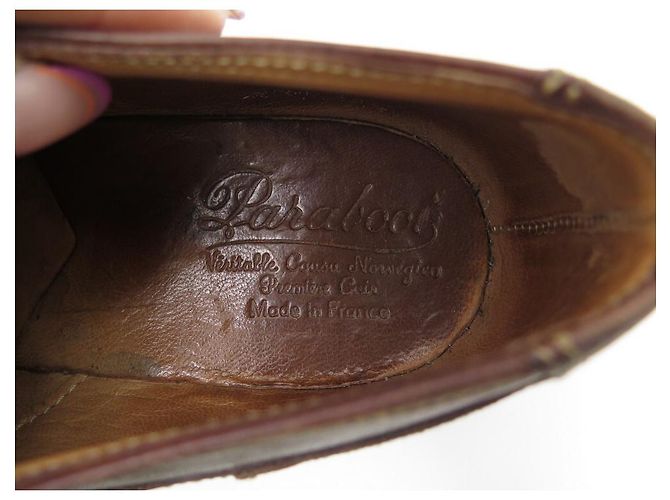 AVIGNON GRIFF PARABOOT-SCHUHE 6 40 DERBY HALBJAGDENDE BRAUNE LEDERSCHUHE - Ansicht 6