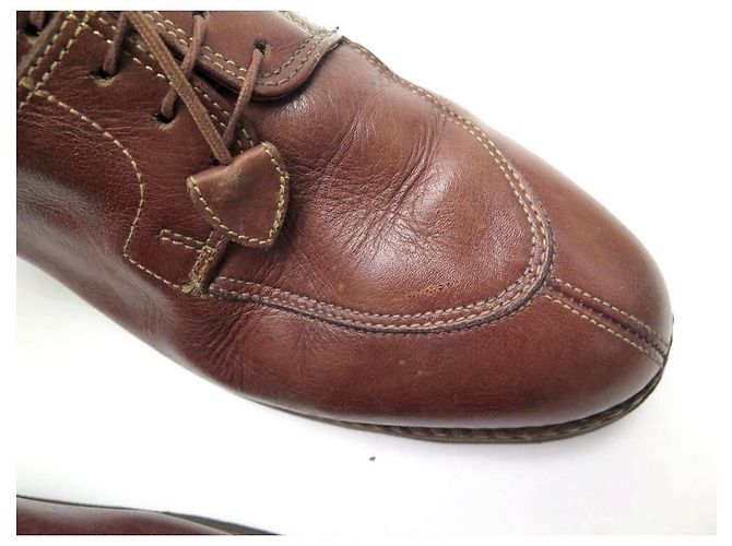 AVIGNON GRIFF PARABOOT-SCHUHE 6 40 DERBY HALBJAGDENDE BRAUNE LEDERSCHUHE - Ansicht 8