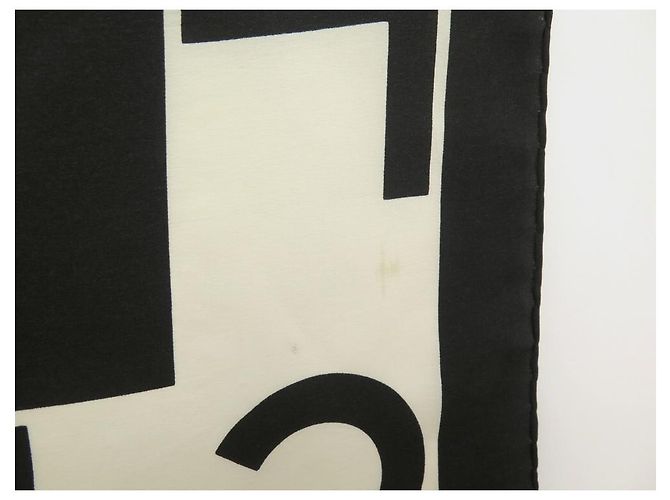 SCIARPA CHANEL COCO MADEMOISELLE 90 SCIARPA GRIPOIX GIOIELLI IN SETA NERA ECRUE CM - vista 4