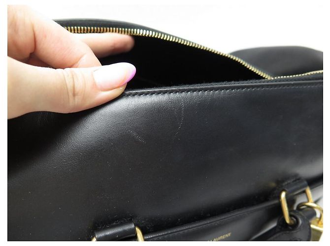 SAINT LAURENT CLASSIC DUFFLE REISEHANDTASCHE 326503 Schwarze Ledertasche - Ansicht 10