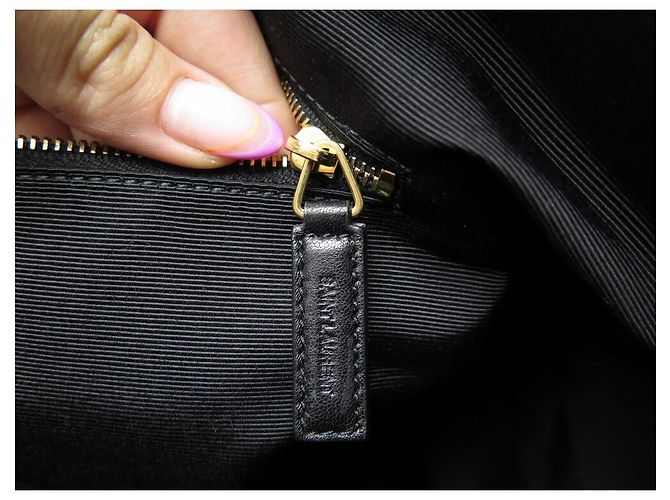 SAINT LAURENT CLASSIC DUFFLE REISEHANDTASCHE 326503 Schwarze Ledertasche - Ansicht 7
