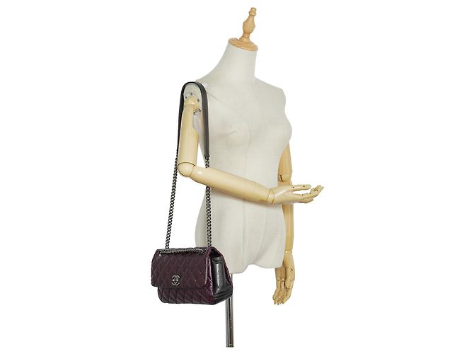 Borsa Chanel con patta Portobello Matelasse smaltata viola Porpora - vista 11