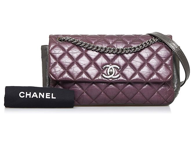 Borsa Chanel con patta Portobello Matelasse smaltata viola Porpora - vista 12