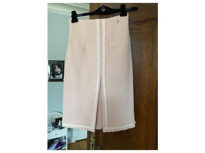 Falda Chanel de tweed rosa talla 36 - vista 2