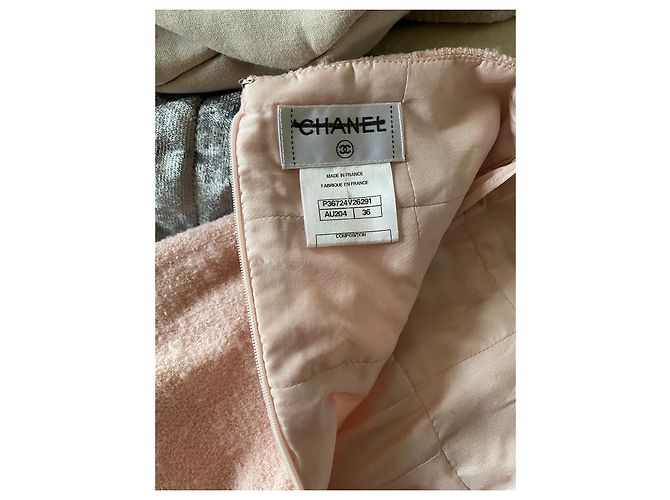 Falda Chanel de tweed rosa talla 36 - vista 4