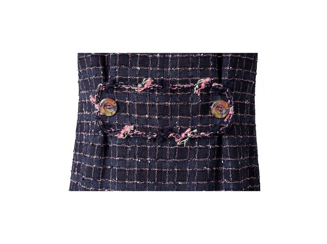 Timeless Chanel Fantasy Tweed-Jacke Blau Marineblau - Ansicht 5