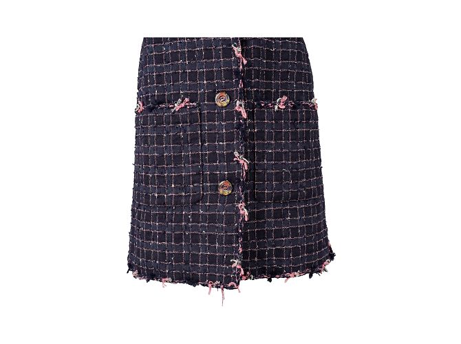 Timeless Chanel Fantasy Tweed-Jacke Blau Marineblau - Ansicht 6