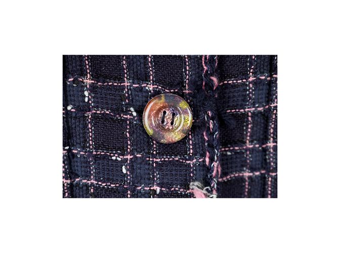 Timeless Chanel Fantasy Tweed-Jacke Blau Marineblau - Ansicht 7