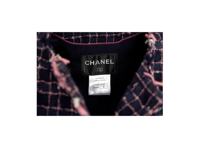 Timeless Chanel Fantasy Tweed-Jacke Blau Marineblau - Ansicht 8