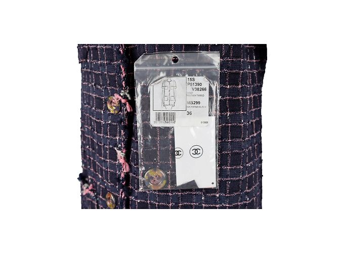 Timeless Chanel Fantasy Tweed-Jacke Blau Marineblau - Ansicht 9