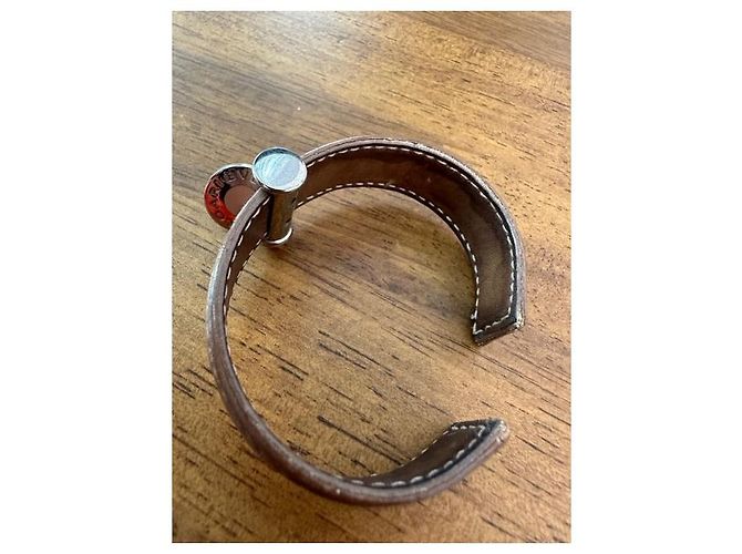 Bracciale Bulgari in pelle marrone - vista 10