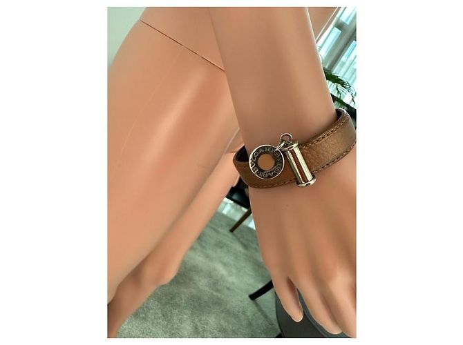 Bracciale Bulgari in pelle marrone - vista 2