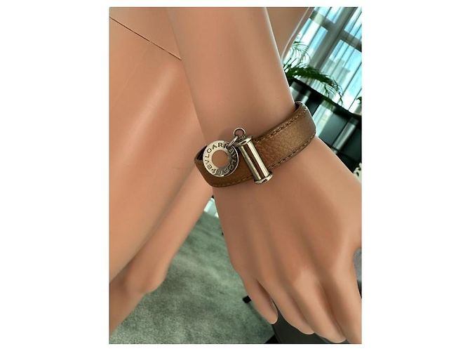 Bracciale Bulgari in pelle marrone - vista 3