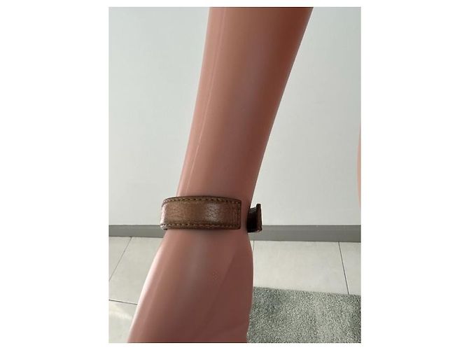 Bracciale Bulgari in pelle marrone - vista 4