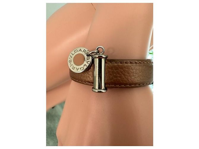 Bracciale Bulgari in pelle marrone - vista 5