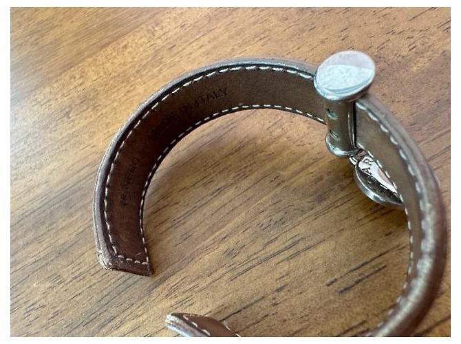 Bracciale Bulgari in pelle marrone - vista 9