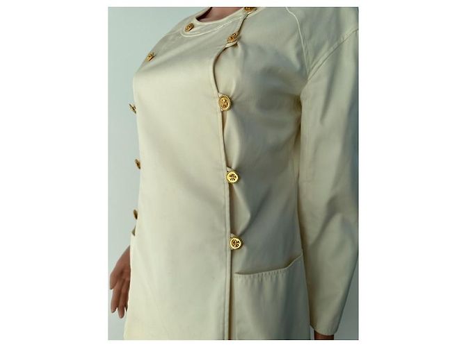 Giacca Chanel Crema in Seta e Cotone - vista 11