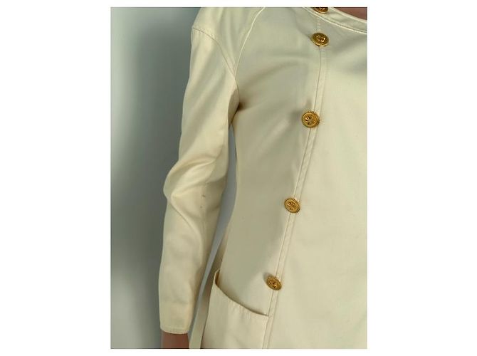 Giacca Chanel Crema in Seta e Cotone - vista 12