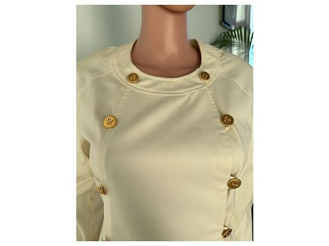 Giacca Chanel Crema in Seta e Cotone - vista 13