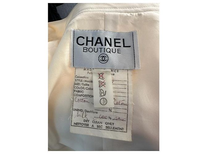 Giacca Chanel Crema in Seta e Cotone - vista 17