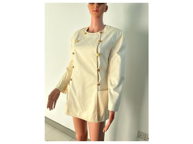 Giacca Chanel Crema in Seta e Cotone - vista 2