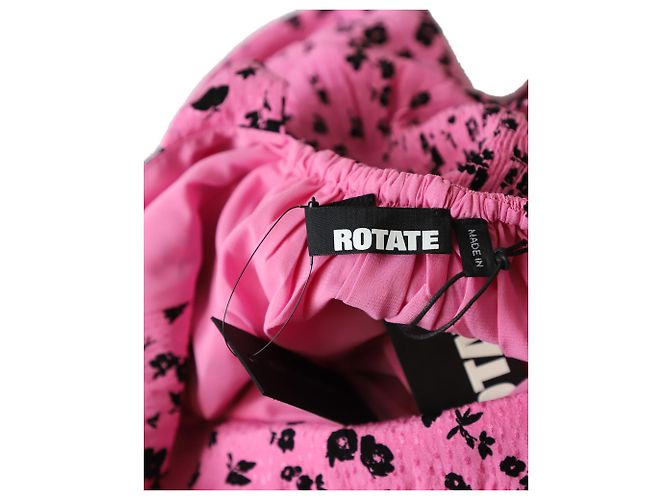 Vestido Midi Noon Rotate con manga abullonada en viscosa con estampado floral rosa - vista 4