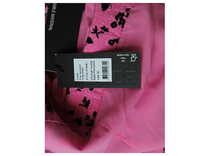 Vestido Midi Noon Rotate con manga abullonada en viscosa con estampado floral rosa - vista 5