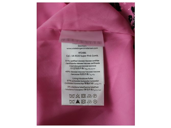 Vestido Midi Noon Rotate con manga abullonada en viscosa con estampado floral rosa - vista 7