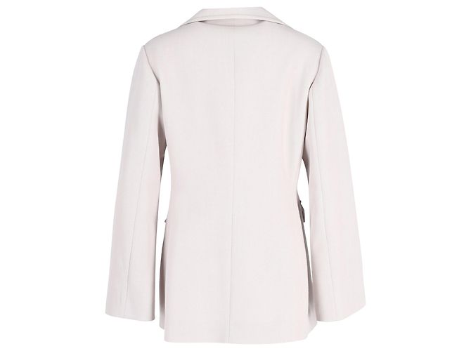 Marni Spread Collar Flap Pocket Jacket in Off White Wool Polyester Blend Cream - view 3
