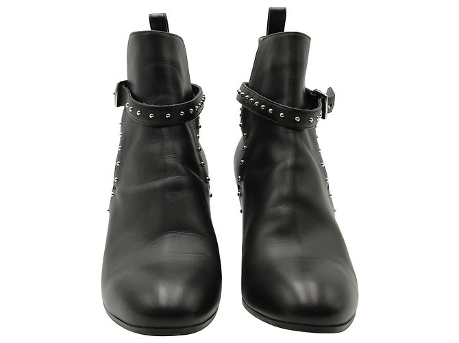 Hermès Stivaletti con borchie Hermes in pelle nera Nero - vista 3