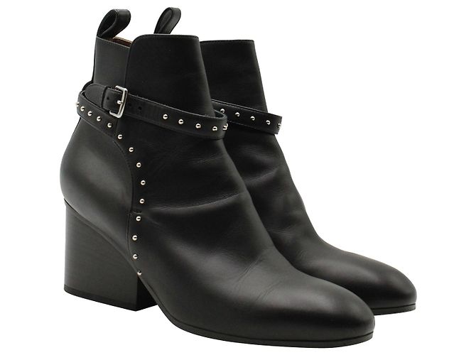 Hermès Stivaletti con borchie Hermes in pelle nera Nero - vista 4