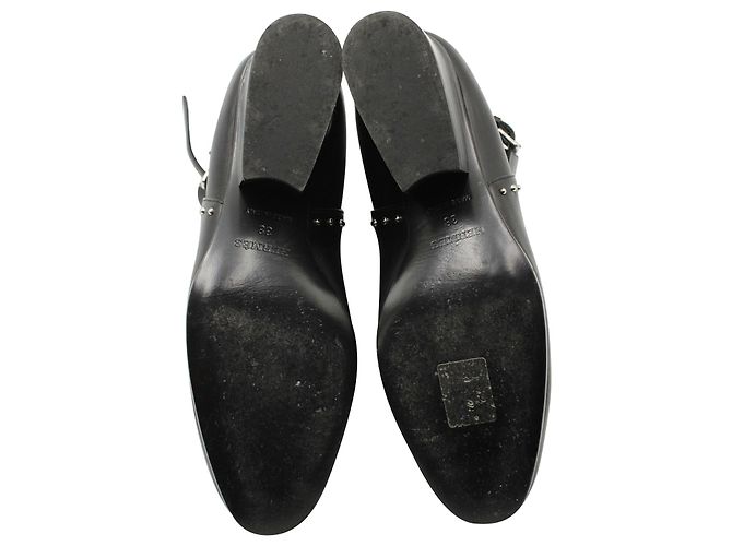 Hermès Stivaletti con borchie Hermes in pelle nera Nero - vista 6