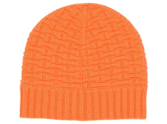 Gorro Hermès Knit H Logo em caxemira laranja - vista 2
