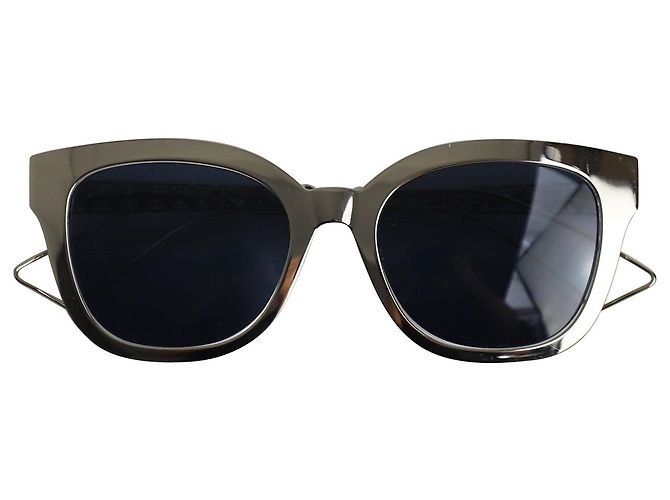 Dior Diorama 1 Mirrored Sunglasses in Silver Metal - view 5