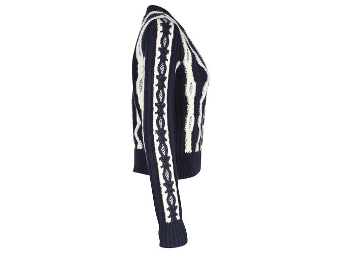 Chanel 2018 Paris-Hamburg-Pullover aus marineblauer Wolle - Ansicht 2