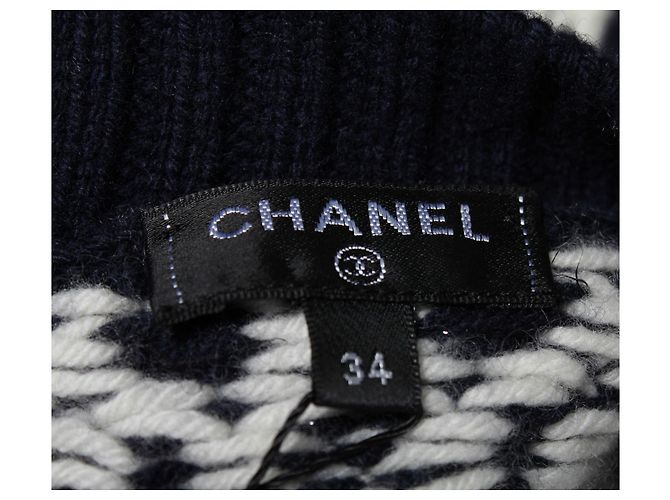 Chanel 2018 Paris-Hamburg-Pullover aus marineblauer Wolle - Ansicht 4